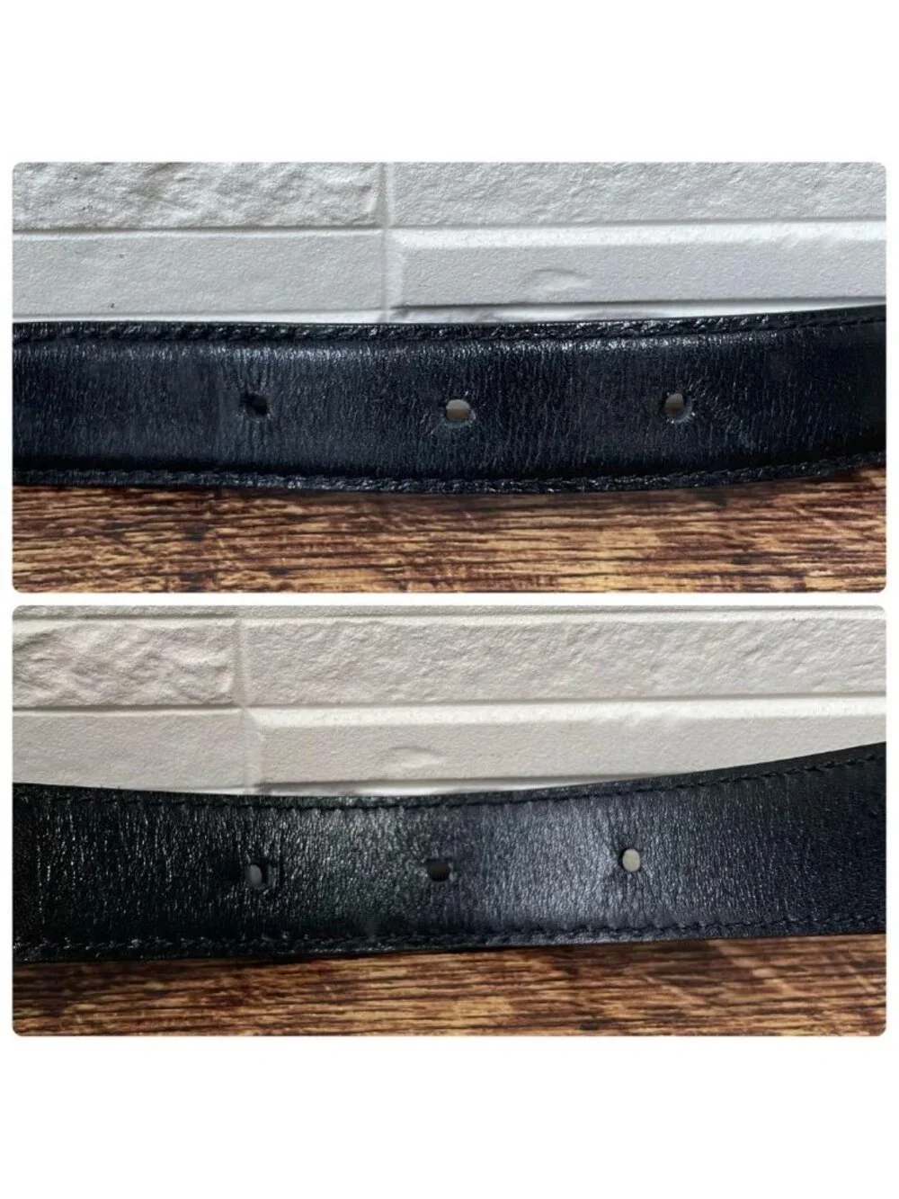 Chanel Leather Double CC Logo Gold Belt Black